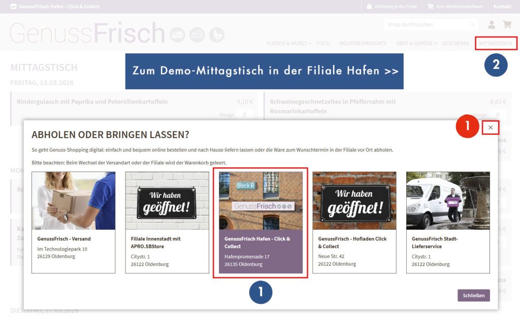 Mittagstischauswahl